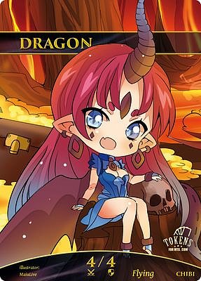 Chibi Dragon MTG token 4/4
