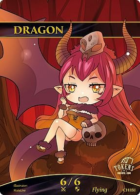Chibi Dragon MTG token 6/6