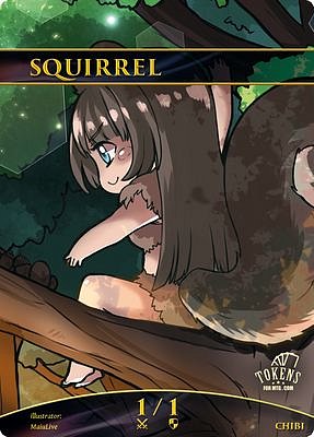 Chibi Squirrel MTG token 1/1