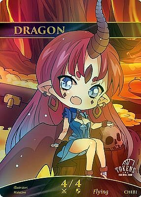 Chibi Dragon MTG token 4/4