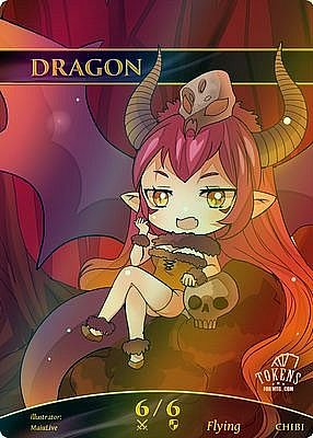 Chibi Dragon MTG token 6/6