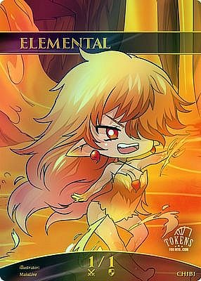 Chibi Elemental MTG token 1/1