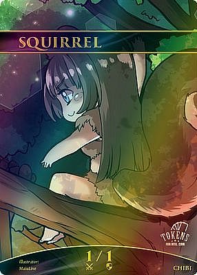 Chibi Squirrel MTG token 1/1