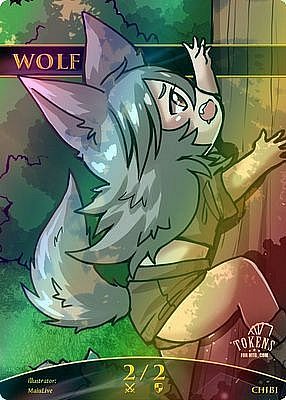 Chibi Wolf MTG token 2/2