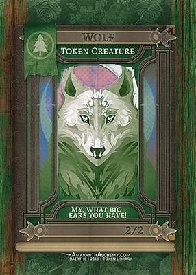 Wolf MTG token 2/2 (v.3)