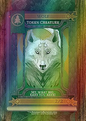 Wolf MTG token 2/2 (v.2)