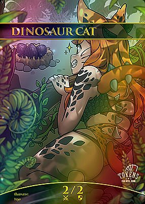 Dinosaur Cat MTG token 2/2