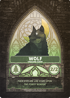 Wolf MTG token 2/2 (v.4)