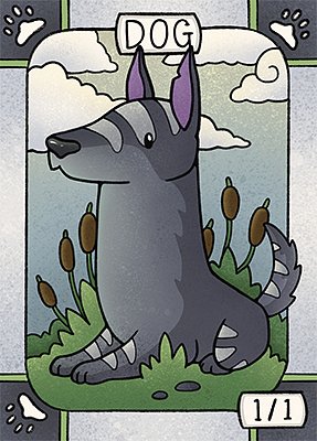 Dog MTG token 1/1