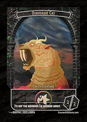 Dinosaur Cat MTG token 2/2