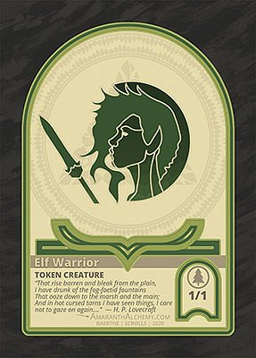 Elf Warrior MTG token 1/1 (v.2)