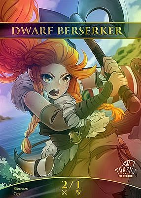 Dwarf Berserker MTG token 2/1