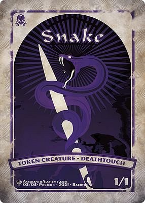 Snake MTG token 1/1 (v.2)