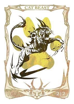 Cat Beast MTG token 2/2