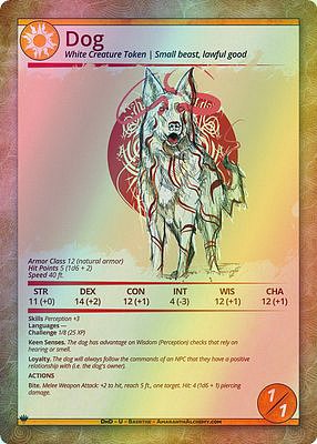 Dog MTG token 1/1