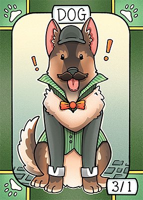 Dog MTG token 3/1