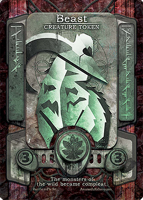 Beast MTG token 3/3 (v.4)