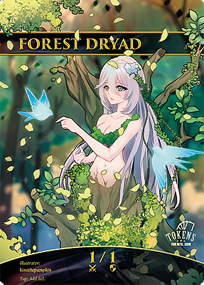 Forest Dryad MTG token 1/1
