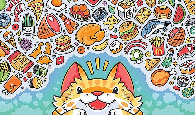 MTG playmat Cat Feast