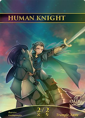 Human Knight MTG token 2/2