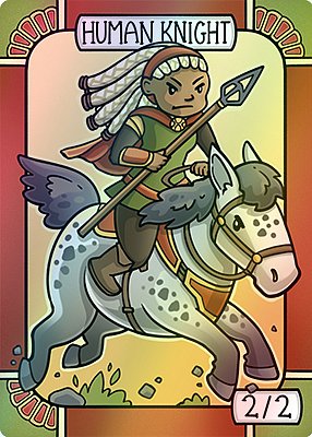 Human Knight MTG token 2/2