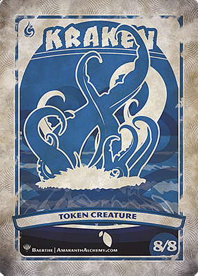 Kraken MTG token 8/8