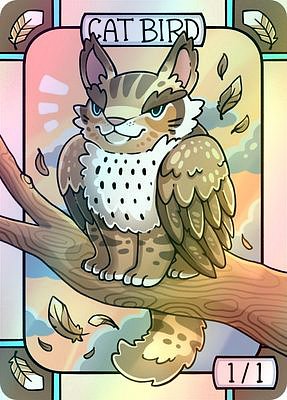 Cat Bird MTG token 1/1