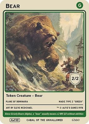 Bear MTG token 2/2