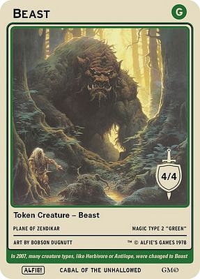 Beast MTG token 4/4
