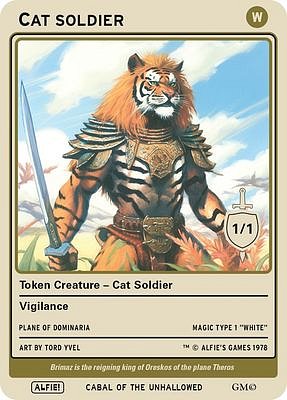 Cat Soldier MTG token 1/1