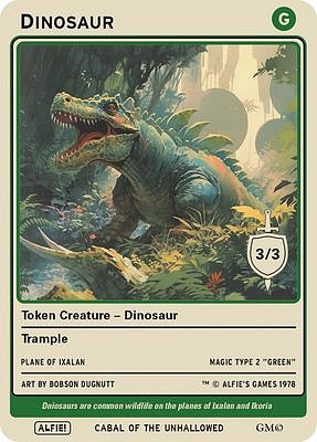 Dinosaur MTG token 3/3 (v.2)