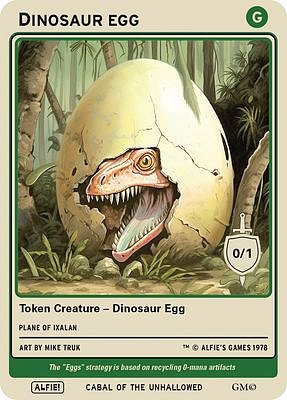 Dinosaur Egg MTG token 0/1