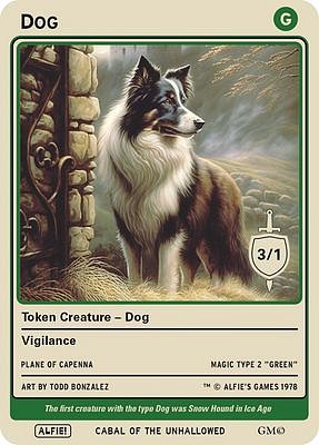 Dog MTG token 3/1