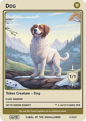Dog MTG token 1/1