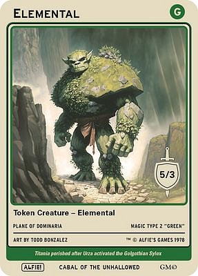 Elemental MTG token 5/3