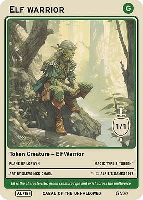 Elf Warrior MTG token 1/1
