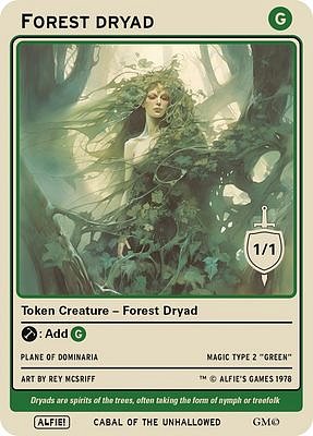 Forest Dryad MTG token 1/1