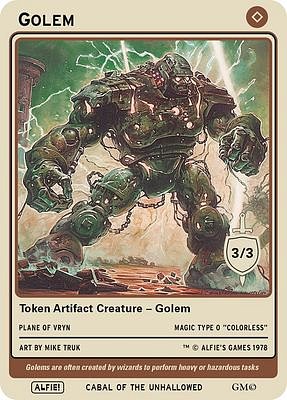 Golem MTG token 3/3