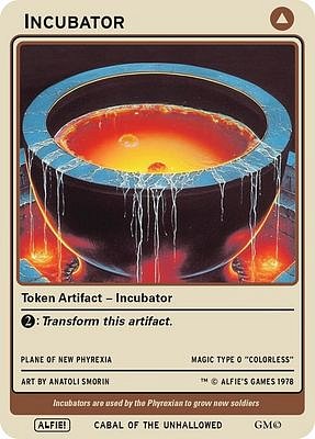 Incubator / Phyrexian MTG token 0/0