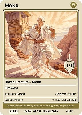 Monk MTG token 1/1