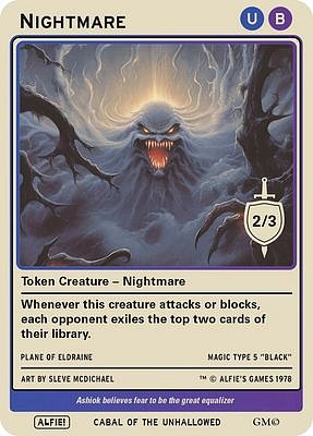 Nightmare MTG token 2/3