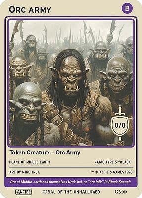 Orc Army MTG token 0/0