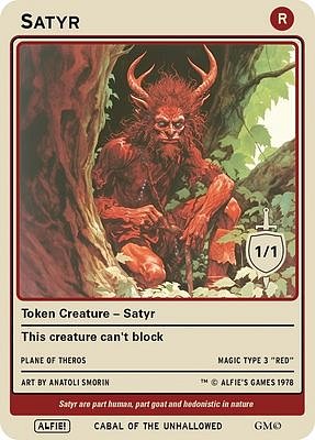 Satyr MTG token 1/1