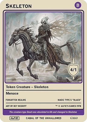 Skeleton MTG token 4/1