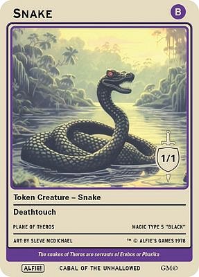 Snake MTG token 1/1