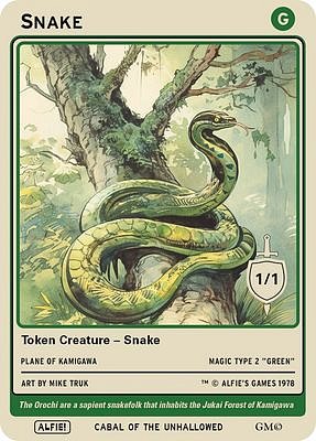 Snake MTG token 1/1 (v.2)