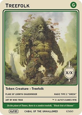 Treefolk MTG token X/X