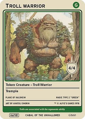 Troll Warrior MTG token 4/4