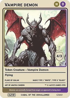 Vampire Demon MTG token 4/3