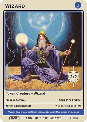 Wizard MTG token 2/2